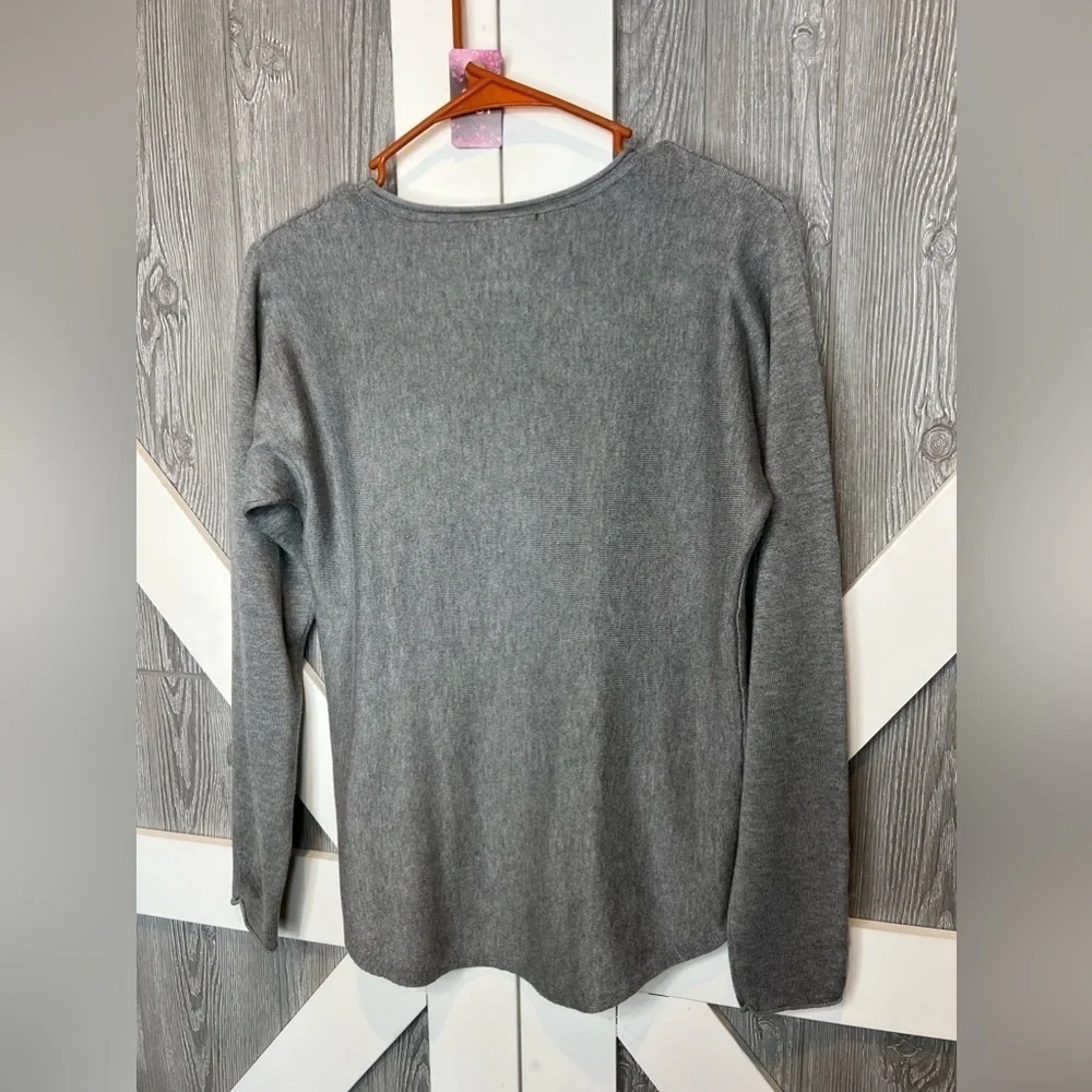B14.11 Adrienne Vittadini lightweight sweater grey S - Picture 6 of 6